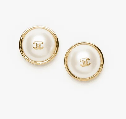 Chanel Pearl Dome CC Gold Earrings - photo 3